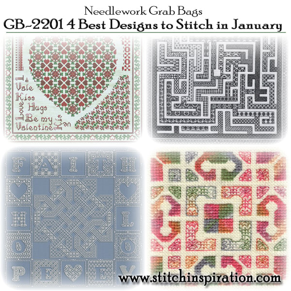 GB-2201: Needlework Grab Bag - 4 Best Designs to Stitch in January