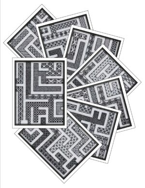TBS-5101: Impressions of a Blackwork Maze Notecards